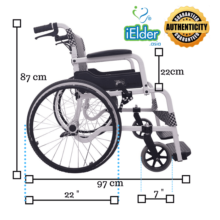 SOMA Aluminium Lightweight Wheelchair 11kg (18") - Asian Integrated Medical Sdn Bhd (ielder.asia)