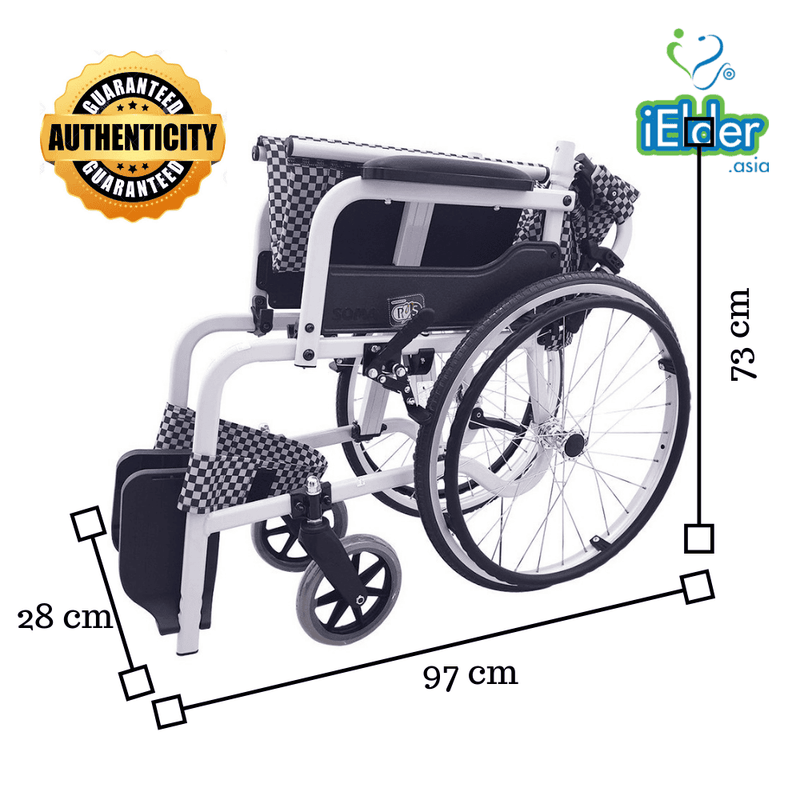 SOMA Aluminium Lightweight Wheelchair 11kg (18") - Asian Integrated Medical Sdn Bhd (ielder.asia)
