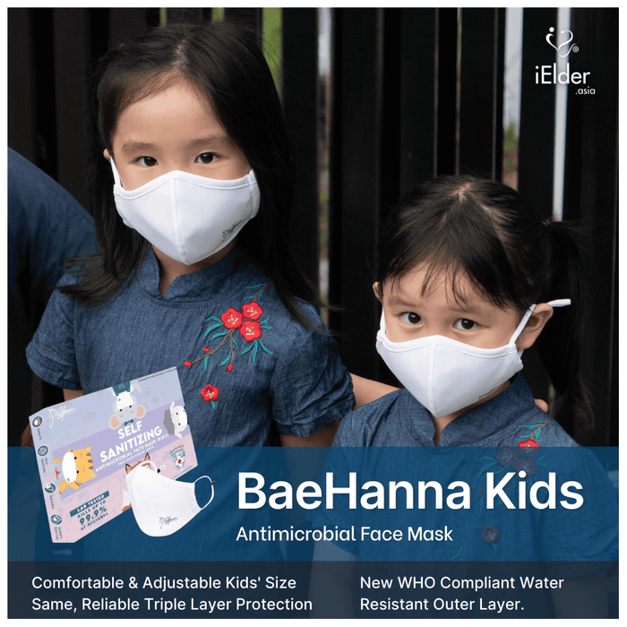 Bae Hanna Child Fabric Anti-COVID Face Mask - WHITE (2-15 years old)