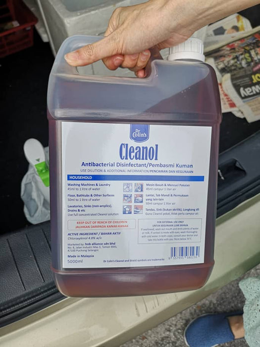 Dr Colin's Cleanol Antibacterial Disinfectant Germicide Liquid Wash 5 litre [Kill 99.9% germs including Virus, Bacteria etc] - Asian Integrated Medical Sdn Bhd (ielder.asia)