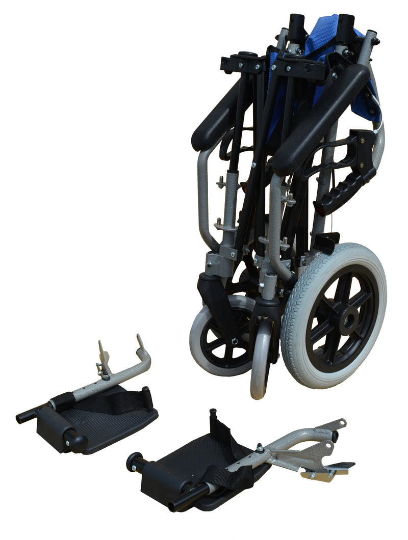 Lohas Wheelchair Blue Air Compact Lightweight Travel  w/ Bag 8.5kg (16") - Asian Integrated Medical Sdn Bhd (ielder.asia)