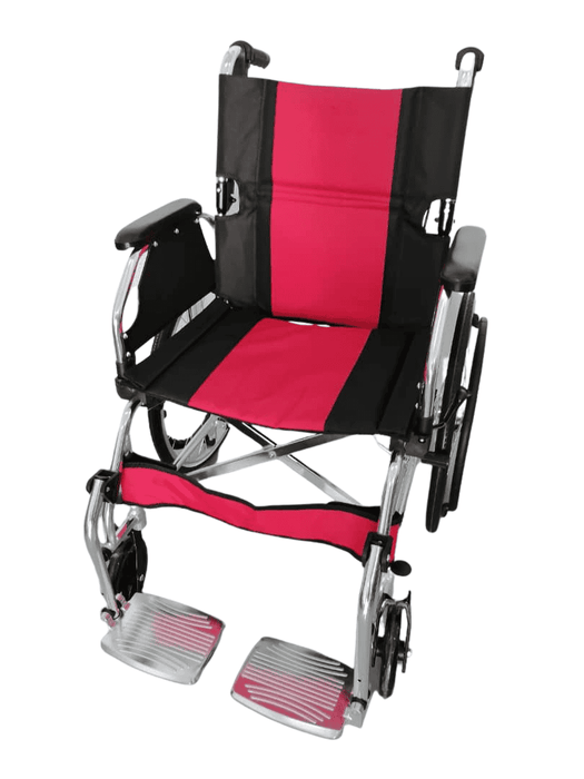 Red Aluminium Folding Frame Wheelchair | Fair 