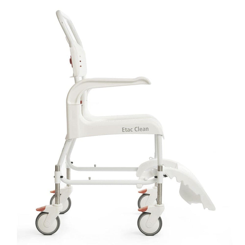 Shower Commode Chair with Height Adjustable, 4 lockable wheels | Etac Clean