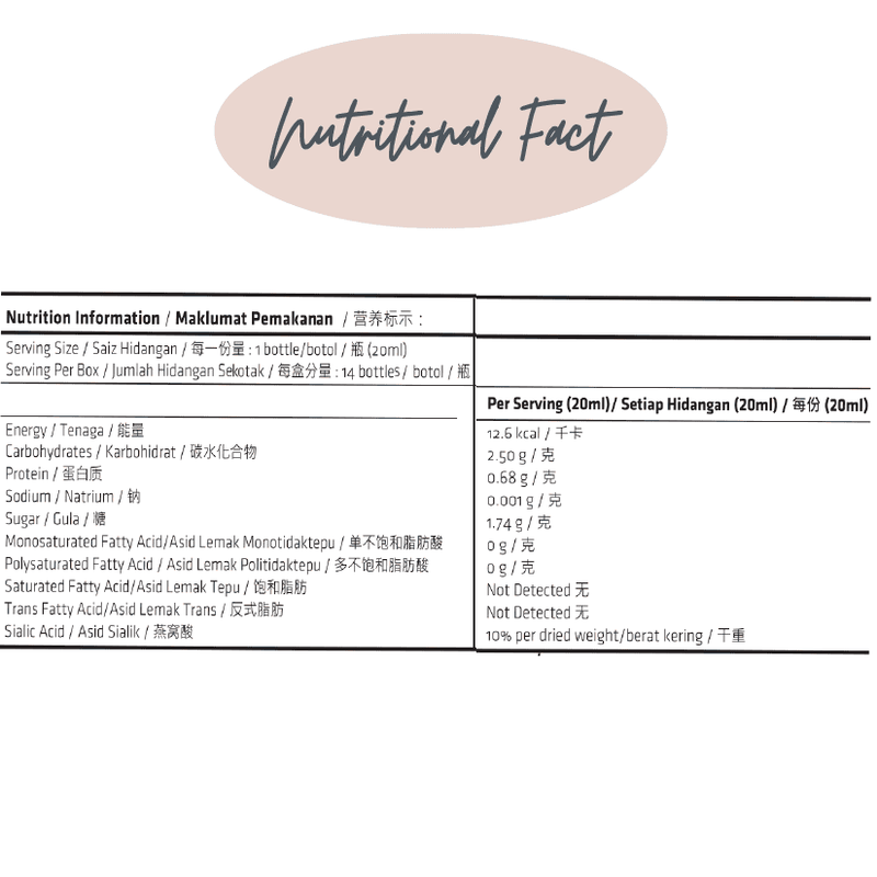 [Boost up Immune System] SialicMax Bird’s Nest Essence (7 bottle per box, 20ml per bottle)